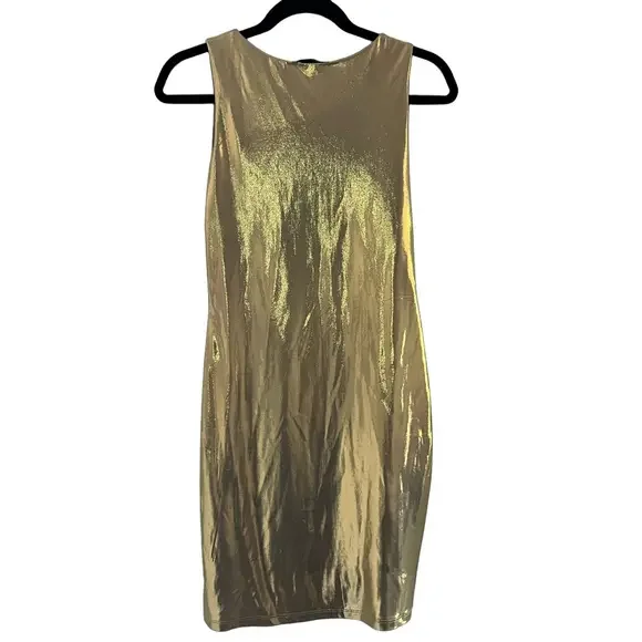 Charlotte Russe Shimmering Gold Sleeveless Dress - Picture 2 of 3
